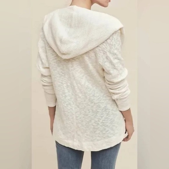 Anthropologie Saturday Sunday Almeria Hooded Cowl Top Cream Sweater - Picture 2 of 11